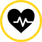 Icon of heart with a heart rate design in the middle