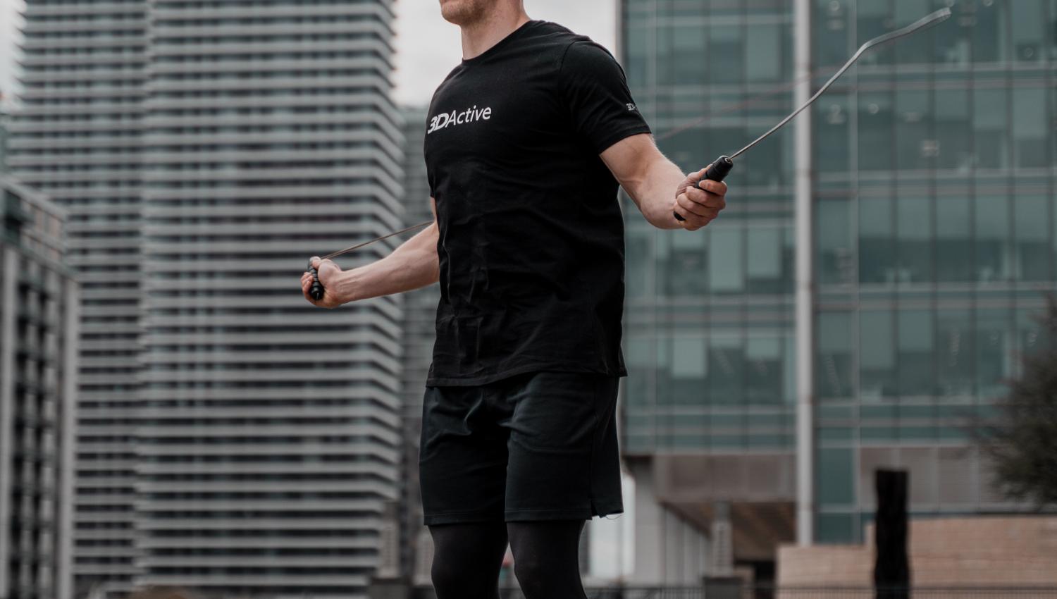 Man using 3DActive Jump Rope outside