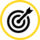 Icon with a target and an arrow in the middle