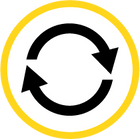 Icon with two arrows in a circular shape