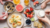 Breakfast table of healthy foods