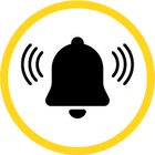 Icon of bell with sound waves on each side