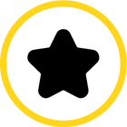 Icon of five pointed star with rounded corners