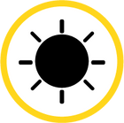 Icon of the sun represented as a circle with rays around it