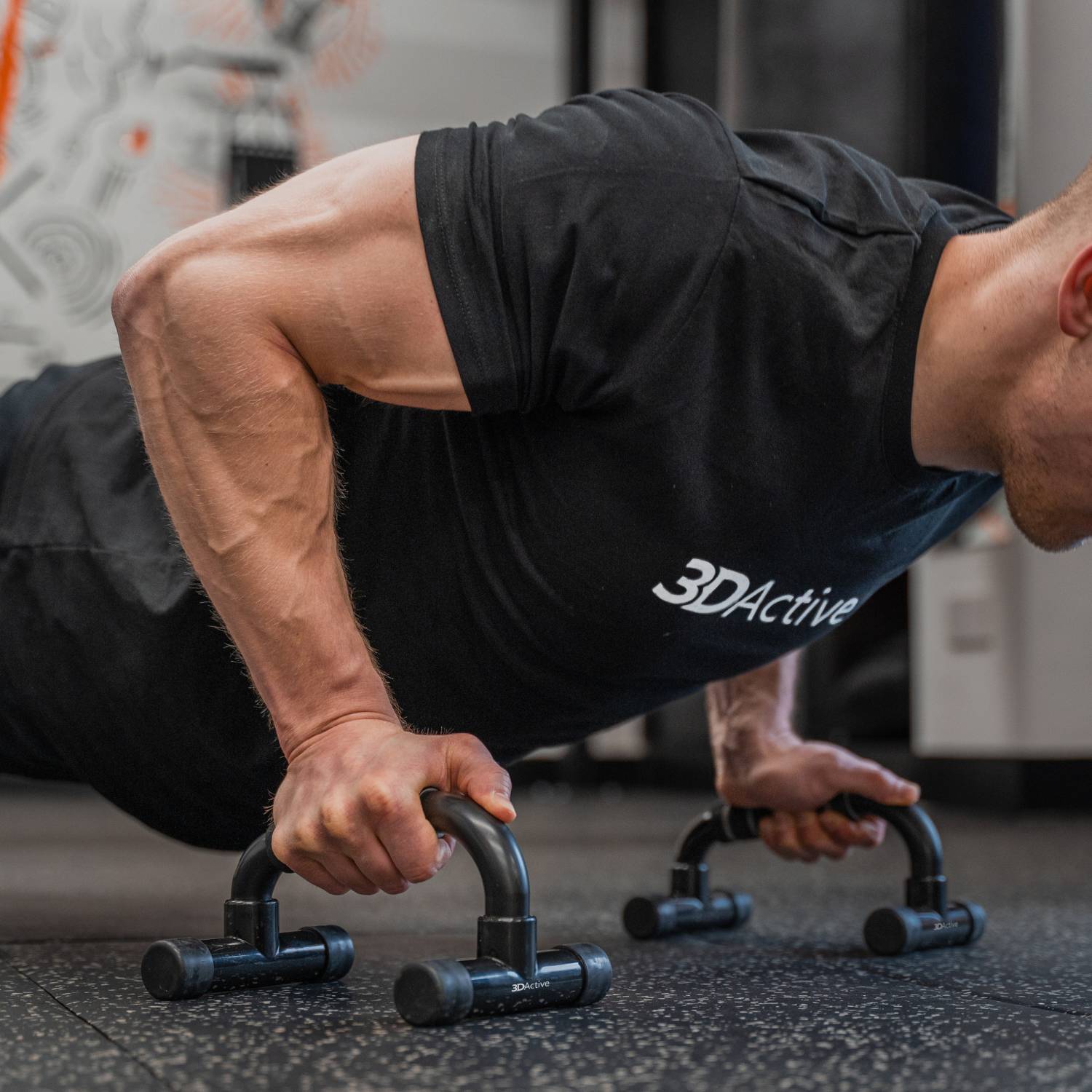 Muscle Push Ups On Handles Muscle Using Push Up Handles Push Up